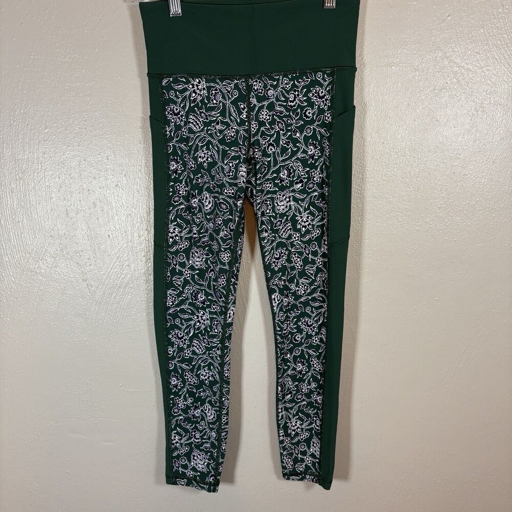 Athleta Leggings Womens Small Green Blue Floral Print Chaturanga 305922